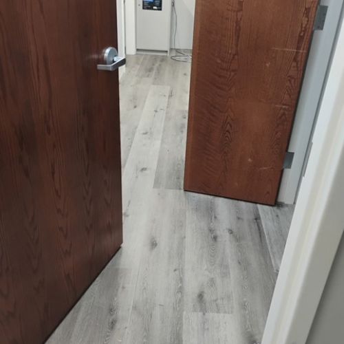 commercial flooring in a hallway